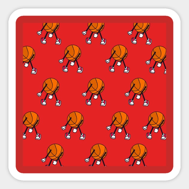 Cool basketball motif in red for basketball game Sticker by KK-Royal